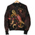 Niue Polynesian Men's Bomber Jacket - Turtle With Blooming Hibiscus Gold - Polynesian Pride