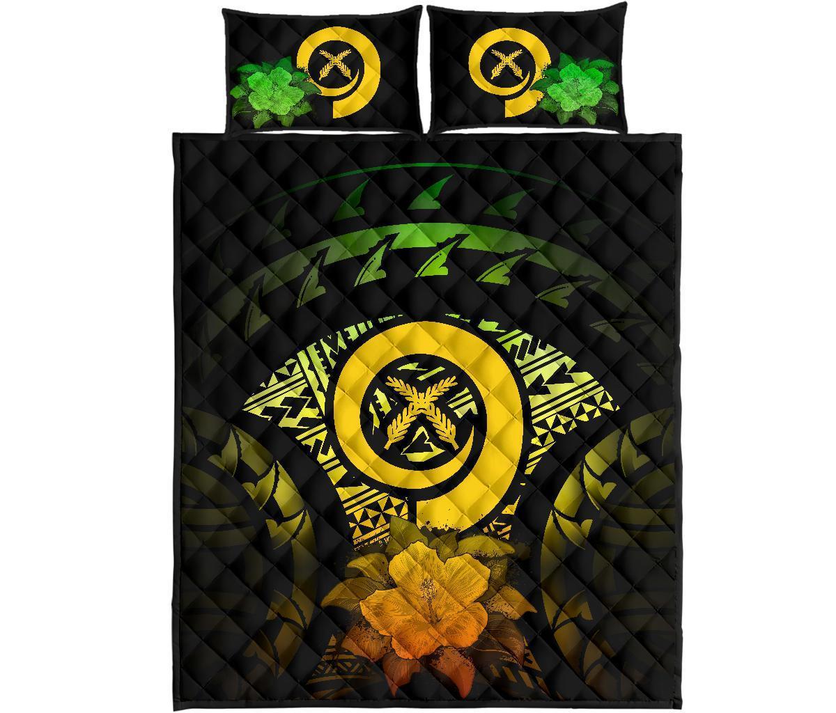 Vanuatu Polynesian Quilt Bed Set Hibiscus Reggae - Polynesian Pride