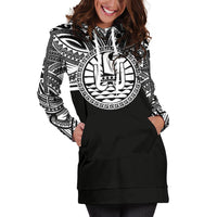 Tahiti Women Hoodie Dress - Tahiti Coat Of Arms Polynesian Black Color - Polynesian Pride