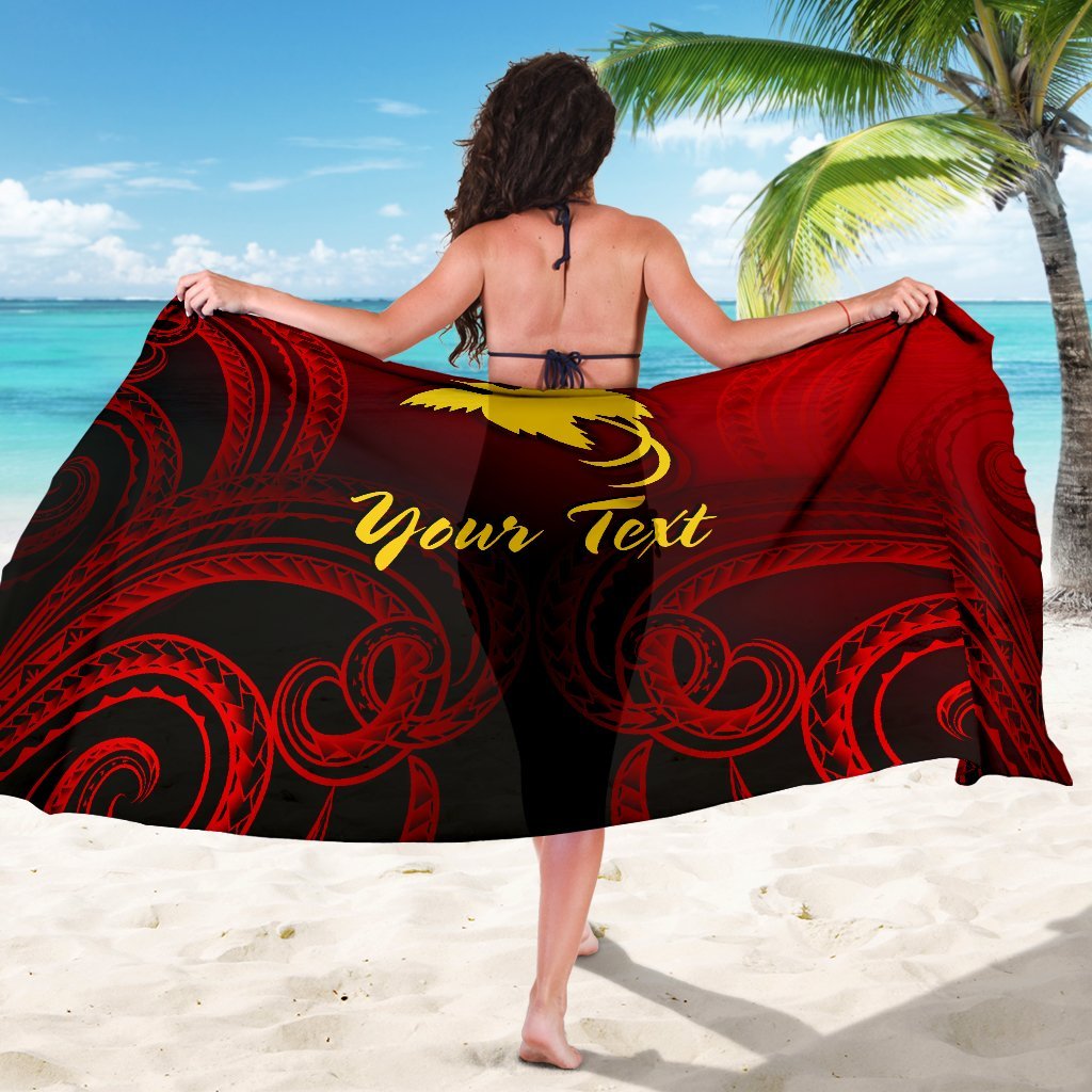 Papua New Guinea Custom Personalised Sarong - Raggiana Bird of Paradise Polynesian Patterns - Polynesian Pride