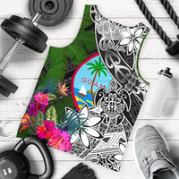 Guam Men Tank Top - Turtle Plumeria Banana Leaf Black - Polynesian Pride
