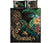 Tiki Polynesian Quilt Bed Set Turtle Hibiscus - Gold - Polynesian Pride