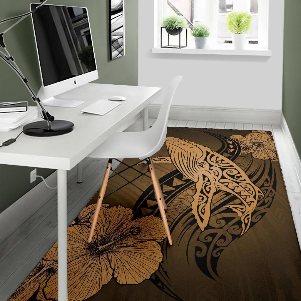 Hawaii Polynesia Whale Hibiscus - Gold - Polynesian Pride