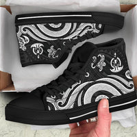Vanuatu High Top Canvas Shoes - White Tentacle Turtle - Polynesian Pride