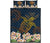 Hawaii Turtle Plumeria Polynesian Kanaka Map - Blue Style - Quilt Bed Set AH Blue - Polynesian Pride