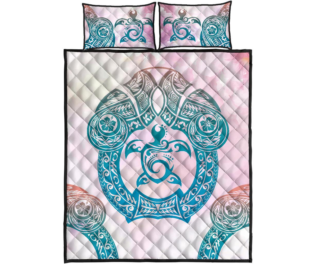 Hawaii Quilt Bed Set Polynesian Turtle Hawaiian Quilt Bed Set - TTHS Style - Polynesian Pride