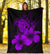 Hawaii Hibiscus Premium Blanket - Turtle Map - Purple - Polynesian Pride