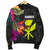 Hawaii Men's Bomber Jacket - Hibiscus Polynesian Pattern Black - Polynesian Pride