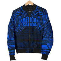 American Samoa Spirit Men's Bomber Jacket (Blue) - Polynesian Pride