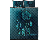 Palau Polynesian Quilt Bed Set Dreamcatcher Blue - Polynesian Pride