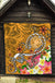 Hawaii Premium Quilt - Turtle Plumeria Polynesian Tattoo Gold Color - Polynesian Pride
