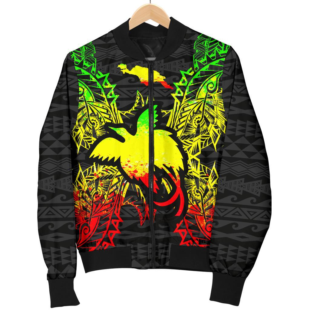 Papua New Guinea Polynesian Men's Bomber Jacket Map Reggae - Polynesian Pride