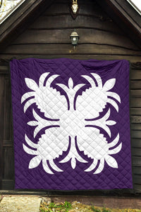 Hawaiian Premium Quilt Royal Pattern - Purple - A2 Style - Polynesian Pride