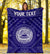 American Samoa Personalised Premium Blanket - Seal In Polynesian Tattoo Style ( Blue) - Polynesian Pride