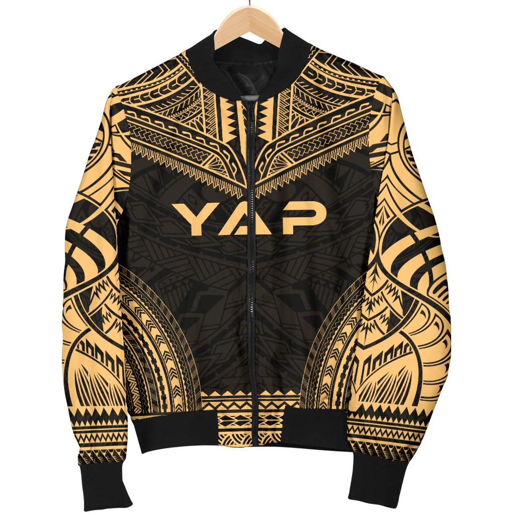 Yap Polynesian Chief Women'S Bomber Jacket - Gold Version - Polynesian Pride