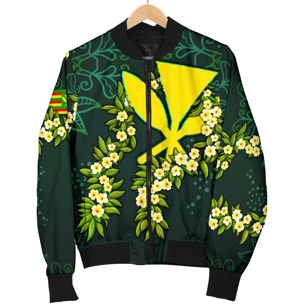 Polynesian Hawaii Men Bomber Jacket - Ti Leaf Lei Turtle - Polynesian Pride