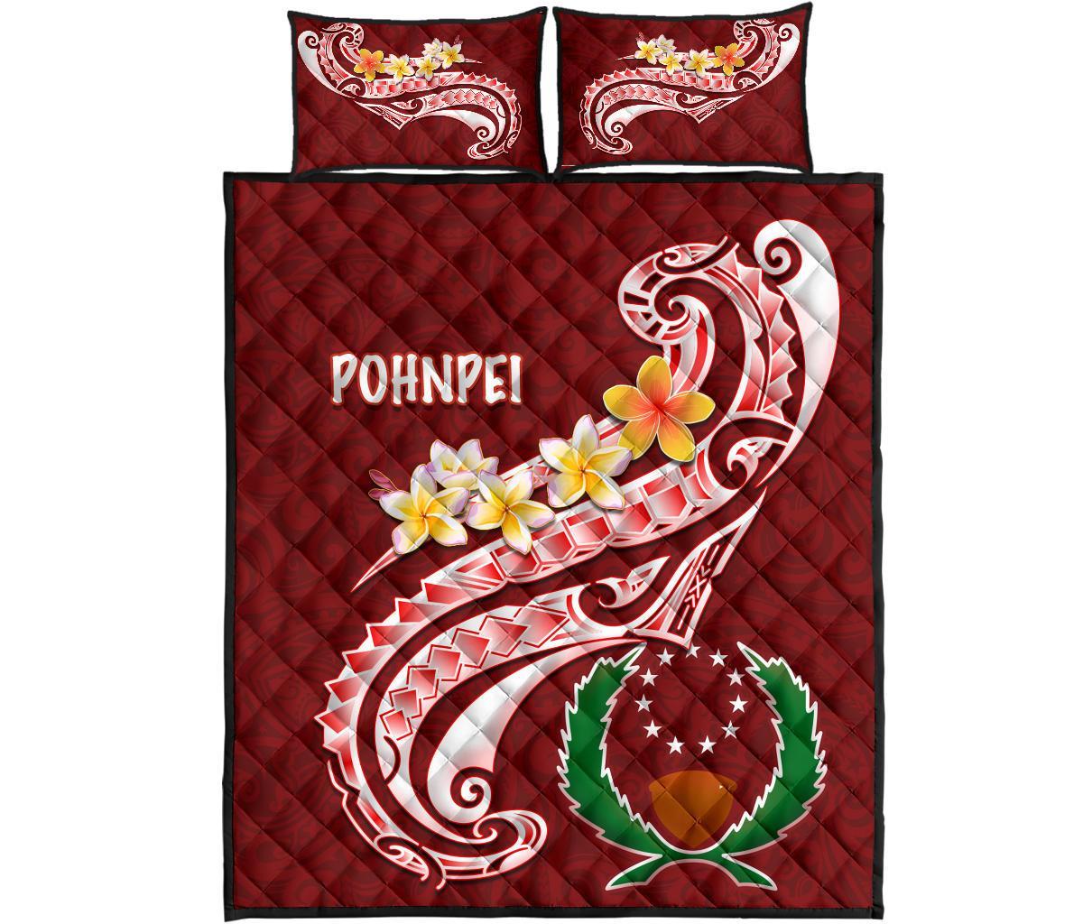 Pohnpei Quilt Bed Set - Pohnpei Seal Polynesian Patterns Plumeria - Polynesian Pride