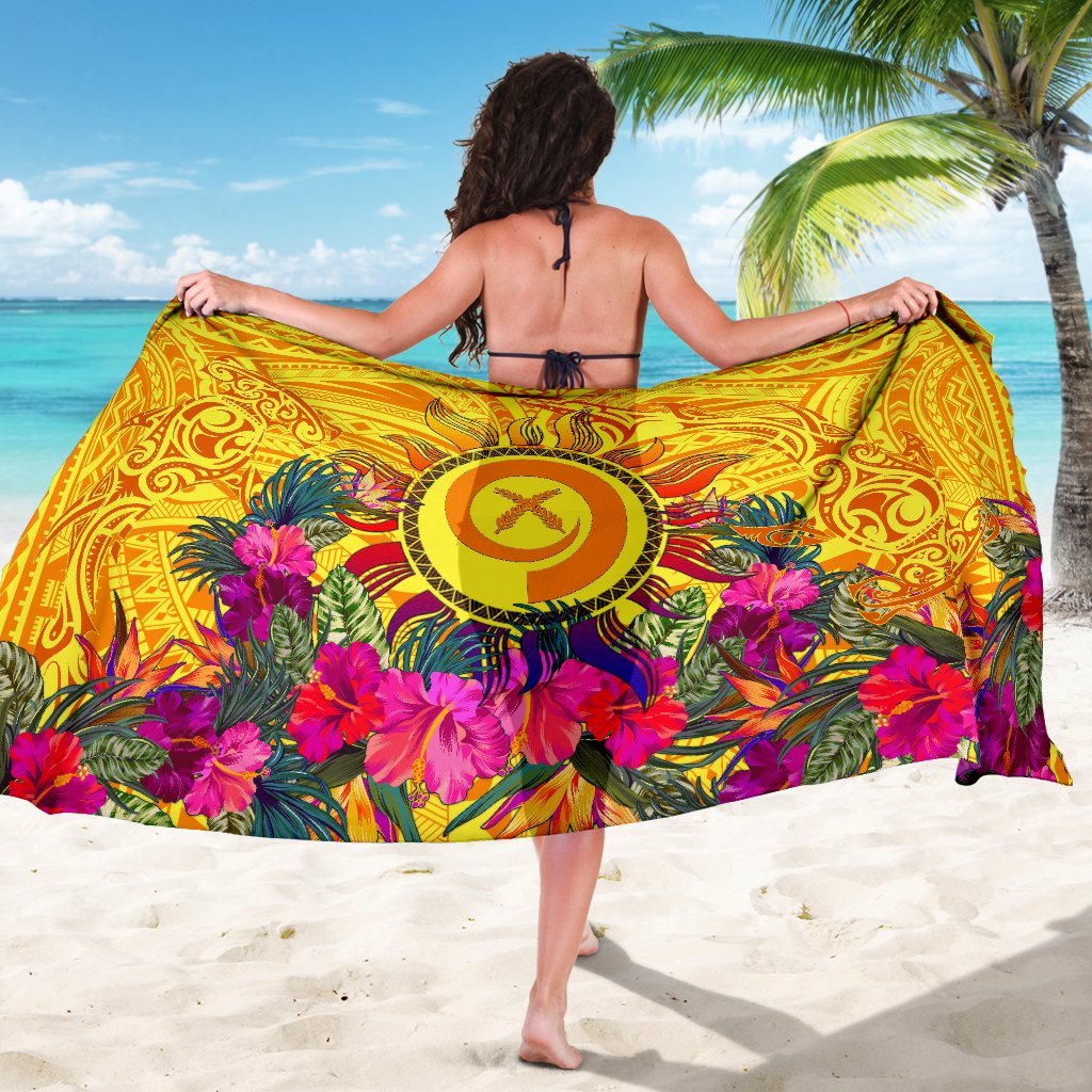 Polynesian Sarongs - Vanuatu Symbols With Hibiscus - Polynesian Pride