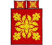 Hawaiian Quilt Bed Set Royal Pattern - Royal - B2 Style - Polynesian Pride