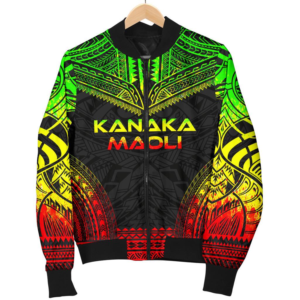 Kanaka Maoli Polynesian Chief Men's Bomber Jacket - Reggae Version - Polynesian Pride