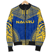 Nauru Flag Polynesian Chief Men's Bomber Jacket - Polynesian Pride