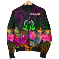 Vanuatu Personalised Men's Bomber Jacket - Summer Hibiscus - Polynesian Pride