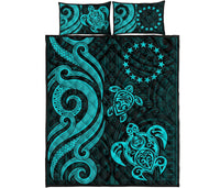 Cook Islands Quilt Bed Set - Turquoise Tentacle Turtle - Polynesian Pride