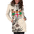 Fiji Hoodie Dress - Fiji Coat Of Arms & Beige Hibiscus - Polynesian Pride