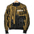 Hawaii Men's Bomber Jacket - Kanaka Maoli With Polynesian Pattern In Heartbeat Style (Gold) - Polynesian Pride