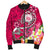 Hawaii Polynesian Men's Bomber Jacket - Hawaii Seal With Turtle Plumeria (Pink) - Polynesian Pride