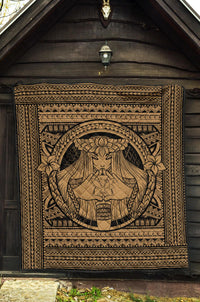 Hawaii Polynesian Pele Kanaka Premium Quilt Gold - Polynesian Pride