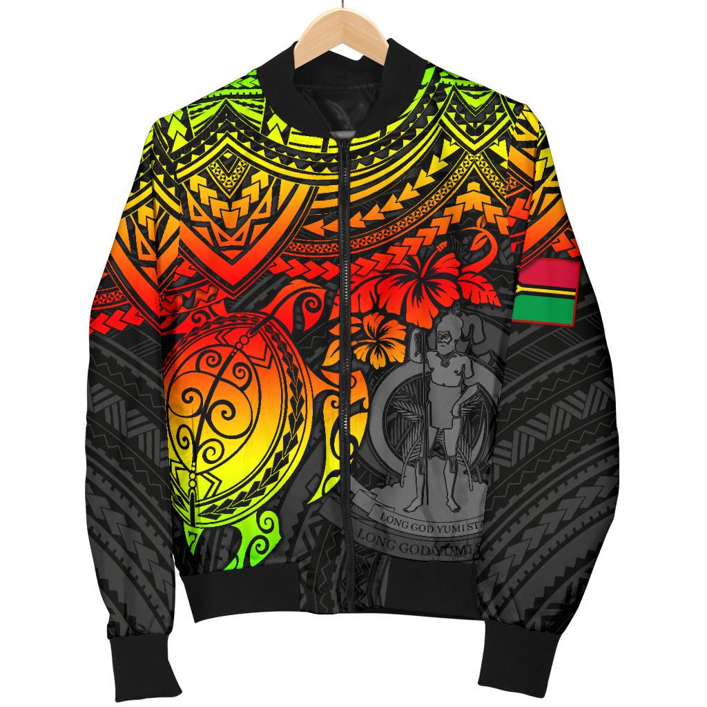 Vanuatu Polynesian Bomber Jacket (Men) - Reggae Turtle - Polynesian Pride