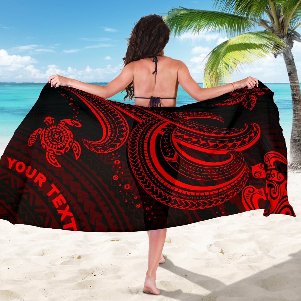 Polynesian Custom Personalised Sarongs - Red Turtle - Polynesian Pride