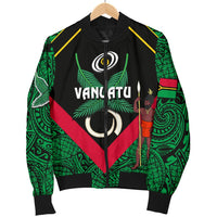 Vanuatu Rugby Women Bomber Jacket Flag Style - Polynesian Pride