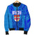 Blue Women Bomber Jacket Fiji Rugby Polynesian Waves Style - Polynesian Pride