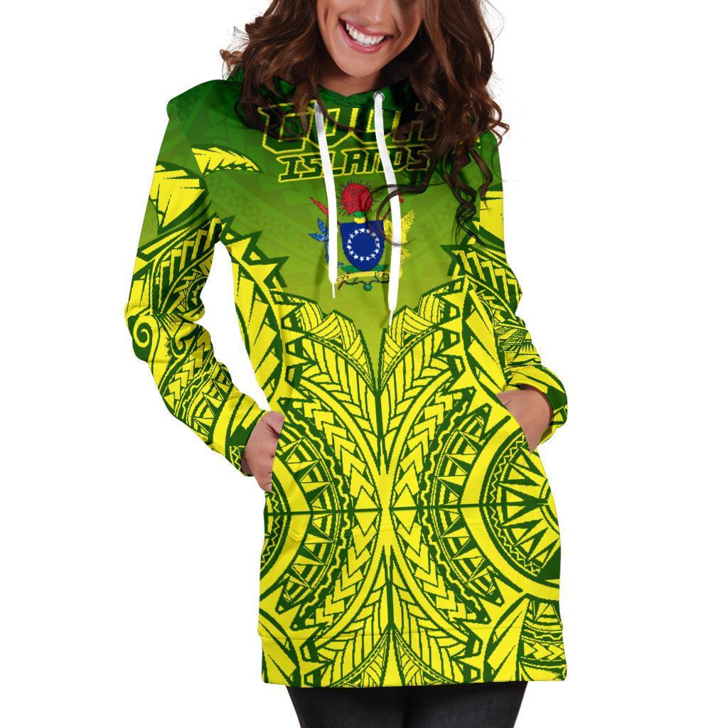 Cook Islands Hoodie Dress - Cook Islands Coat Of Arms Kuki Arirani Premium - Polynesian Pride