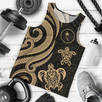 Chuuk Micronesian Men Tank Top - Gold Tentacle Turtle Gold - Polynesian Pride