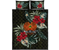 Papua New Guinea Polynesian Quilt Bed Set - Special Hibiscus - Polynesian Pride