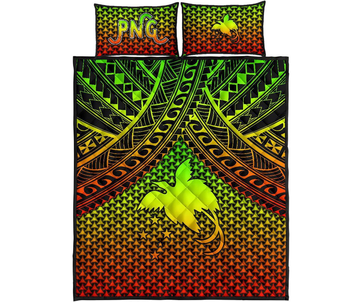 Polynesian Papua New Guinea Quilt Bed Set - Reggae Vintage Polynesian Patterns - Polynesian Pride