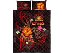 Polynesian Hawaii Quilt Bed Set - Legend of Samoa (Red) - Polynesian Pride