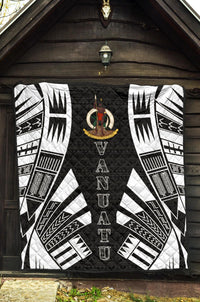 Vanuatu Premium Quilt - Vanuatu Coat Of Arms Polynesian White Tattoo - Polynesian Pride
