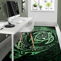 Hawaiian Map Turtle Polynesian Circle Rug AH - Polynesian Pride