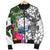 Marshall Islands Men's Bomber Jacket White - Turtle Plumeria Banana Leaf Crest - Polynesian Pride