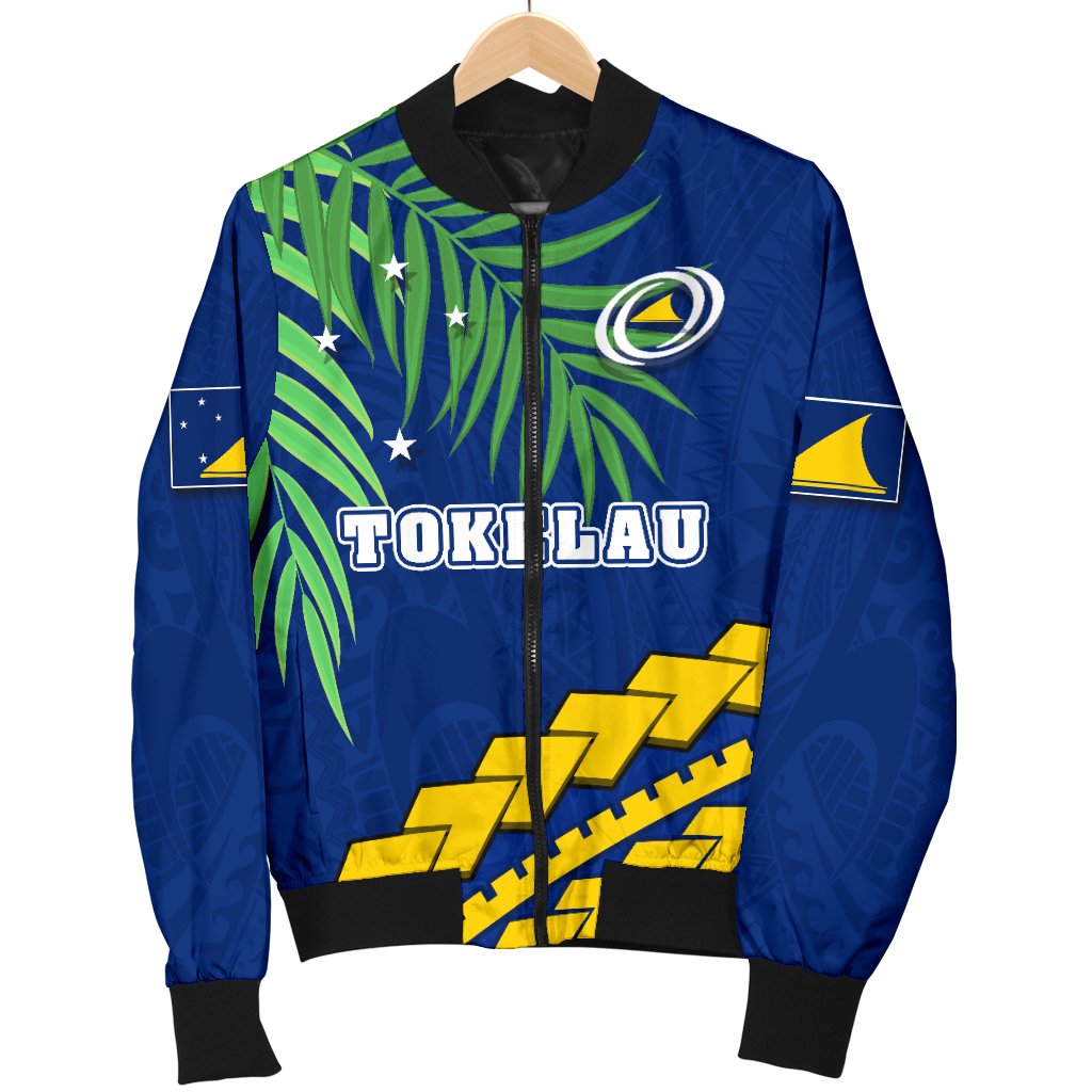 Tokelau Rugby Men Bomber Jacket Coconut Leaves - Polynesian Pride