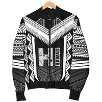 Hawaiian Kanaka Polynesian Men's Bomber Jacket Active White - Polynesian Pride