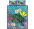 Hawaii Turtle Sea Coral Polynesian Quilt Bed Set Blue - Polynesian Pride