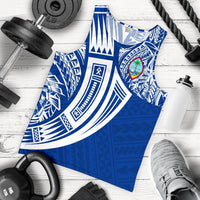 Guam Polynesian Men's Tank Top - Tribal Tattoo Blue - Polynesian Pride