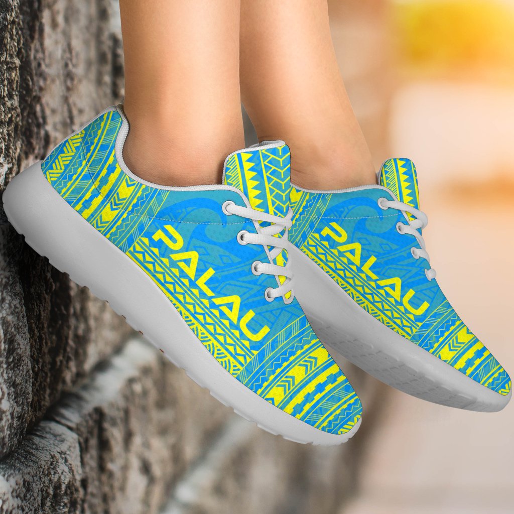 Palau Sporty Sneakers - Polynesian Chief Flag Version - Polynesian Pride