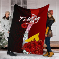 Tokelau Polynesian Premium Blanket - Coat Of Arm With Hibiscus - Polynesian Pride