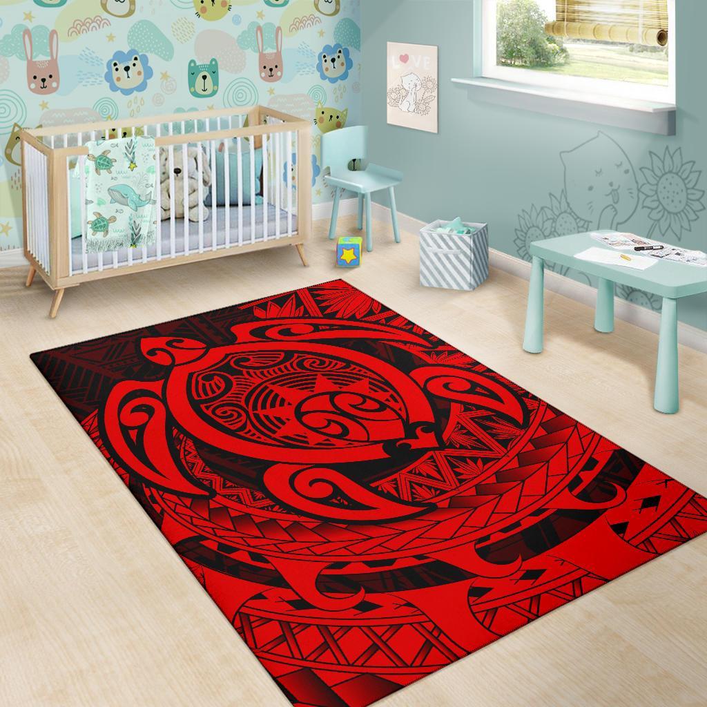 Hawaii Polynesian Turtle Rug - Red - Polynesian Pride